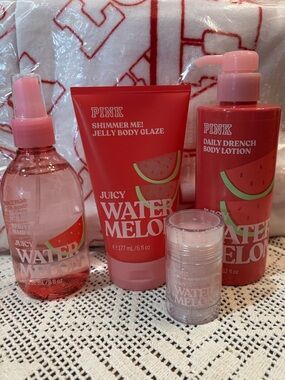 (Inventory 47) PINK Victoria's Secret Juicy Watermelon Body Glaze & Lotion Set
